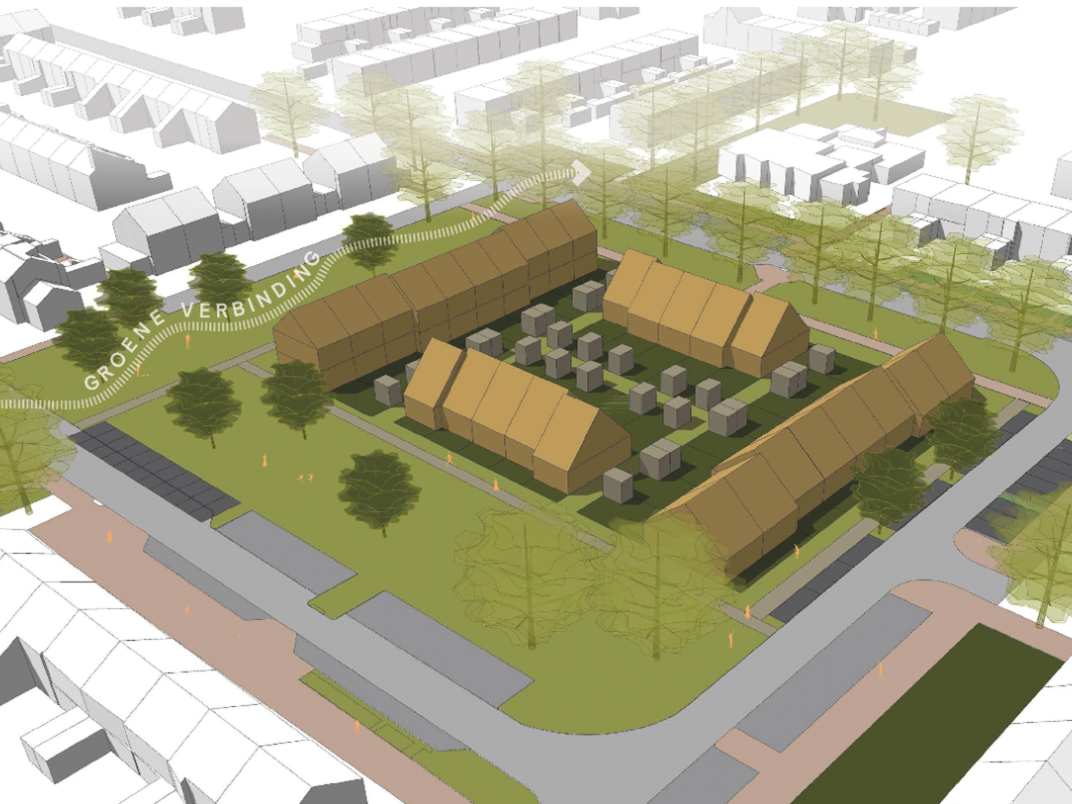 Impressie van de nieuwbouw aan de Zonneweg 4-6.