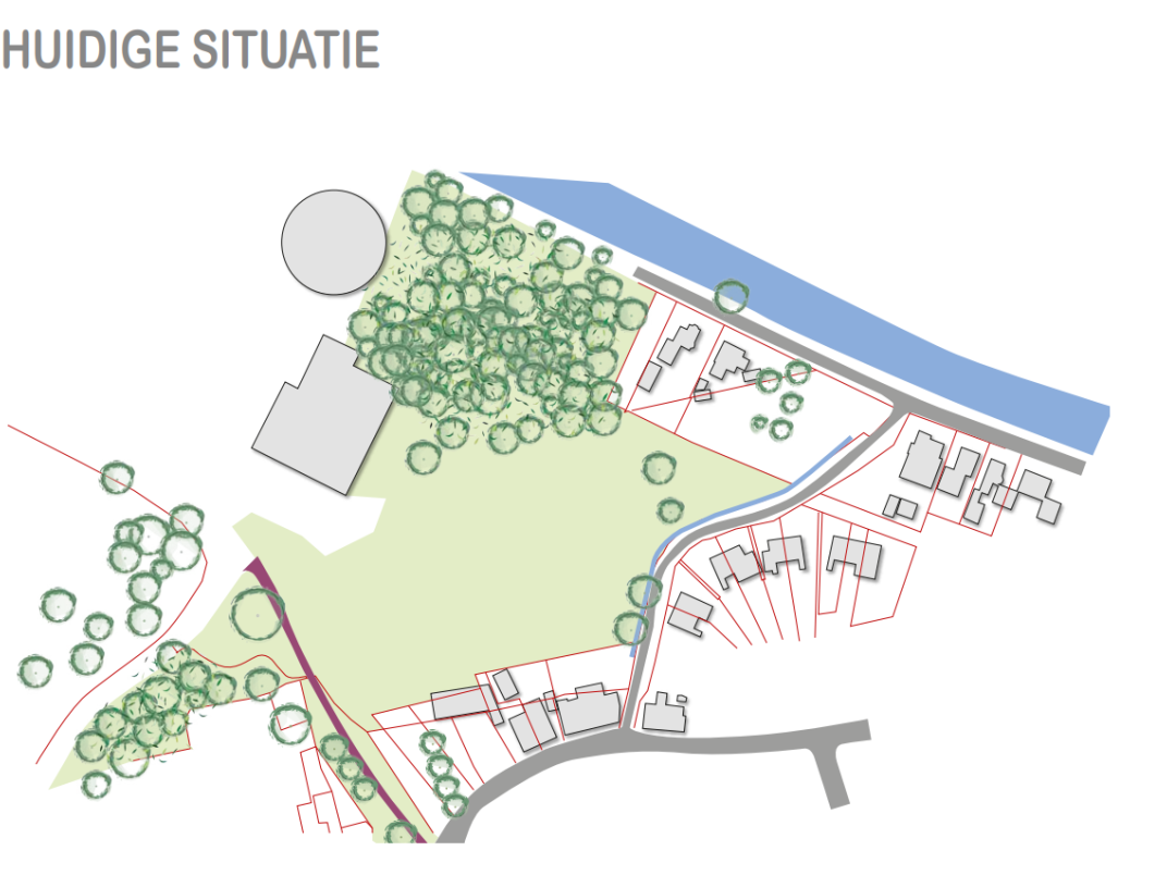 Kaart van de huidige situatie van de verbindingszone Foxhol deel 1 dorpspark